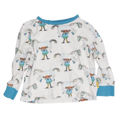 Long sleeve T-shirt (Beige, Blue, Multicolored) from Pippi Långstrump Elastane, Organic cotton