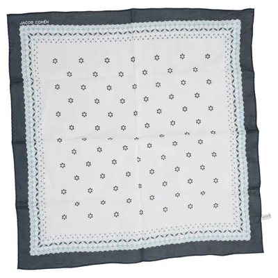Handkerchief (White, Blue) from Jacob Cohen Cotton