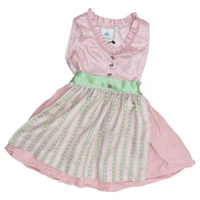 Dirndl (Pink, Green, White) from Isar-Trachten Cotton, Polyester