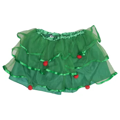 Jupe en tulle (Vert, Rouge) de Christmas Polyester