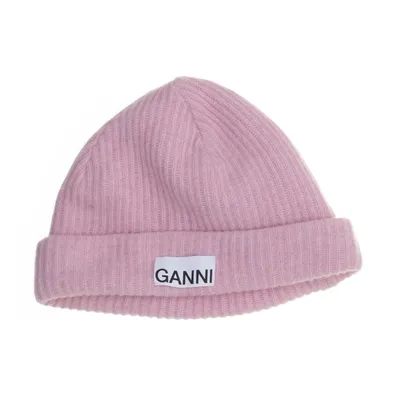 Beanie (Roze) van Ganni Wol, Polyamide