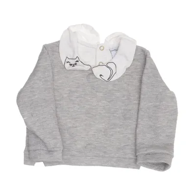 Sweater (Gray, White) from Polarn O. Pyret Cotton