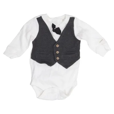 Body (Vit, Grå) från Newbie by KappAhl Bomull, Polyester