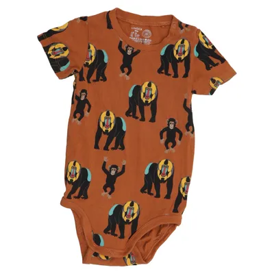 Body (Brun, Flerfärgad) från Lindex Baby Bomull, Elastan