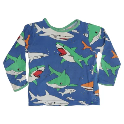 T-shirt à manches longues (Bleu, Vert, Multicolore) de Småfolk Élasthane, Coton biologique