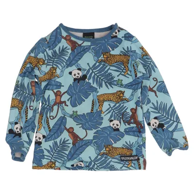 Long sleeve T-shirt (Blue, Multicolored) from Villervalla Elastane, Organic cotton
