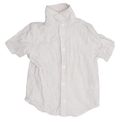 Chemise à manches courtes (Beige, Blanc) de H&M Coton