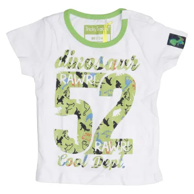 T-shirt (White, Green) from Tricky Tracks Cotton