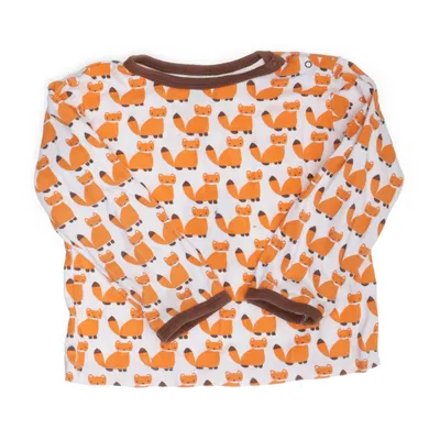 Långärmad t-shirt (Vit, Orange, Brun) från Sture & Lisa Ekologisk bomull