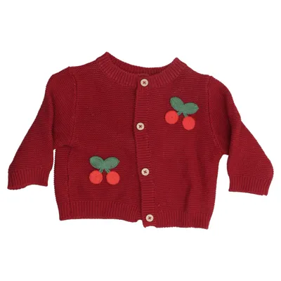 Cardigan (Red, Multicolored) from Rikiki Cotton