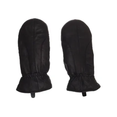 Mittens (Black) Polyester, Leather