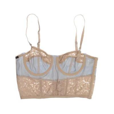 Bustier (Blå, Beige) fra Urban Outfitters Bomuld, Polyamid, Polyester, Viscose