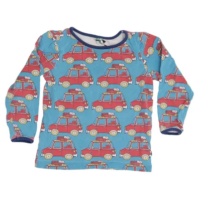 Langarmshirt (Blau, Rot, Mehrfarbig) von Småfolk Baumwolle, Elasthan, Modal
