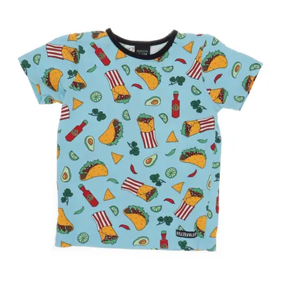T-shirt (Blå, Flerfärgad) från Villervalla Ekologisk bomull, Elastan