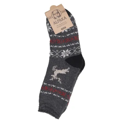 Knit socks (Gray, Multicolored) from Alpaka Alpaca wool