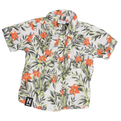 Korte mouwen shirt (Wit, Meerkleurig) van Name It Katoen, Elastaan