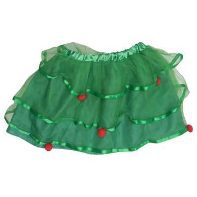 Jupe en tulle (Vert, Rouge) de Christmas Polyester
