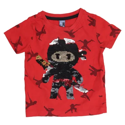 T-shirt (Rood, Zwart) van Dopo Dopo Boys Katoen