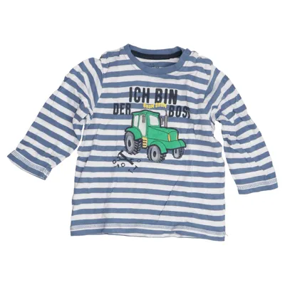 T-shirt à manches longues (Bleu, Blanc) de Topomini Coton