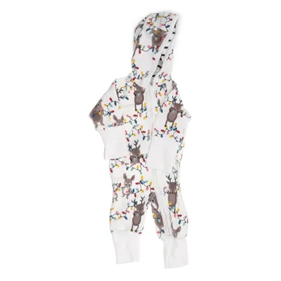 Mjukisdräkt (Vit, Flerfärgad) från Polarn O. Pyret Elastan, Ekologisk bomull