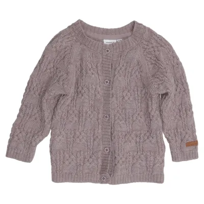 Cardigan (Lila) van Name It Merinowol
