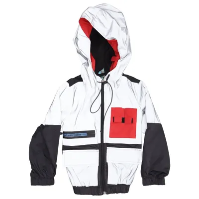 Refleksjakke (Grå, Sort, Rød) fra Babyland Bomuld, Polyester
