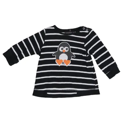 T-shirt à manches longues (Noir, Blanc) de Pytteliten Coton