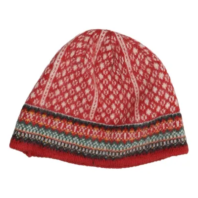Beaniehue (Rød, Flerfarvet) fra Dale of Norway Uld