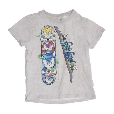 T-shirt (Grå, Flerfarvet) fra Sonic Bomuld, Polyester
