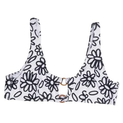Bikini top (Black, White) from Playful Promises Elastane, Polyester