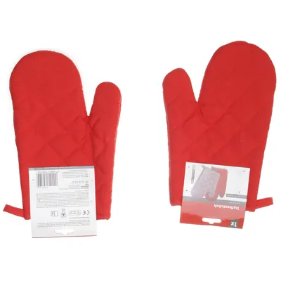 Oven mitts (Red) from Einheitsgrobe Cotton, Polyester