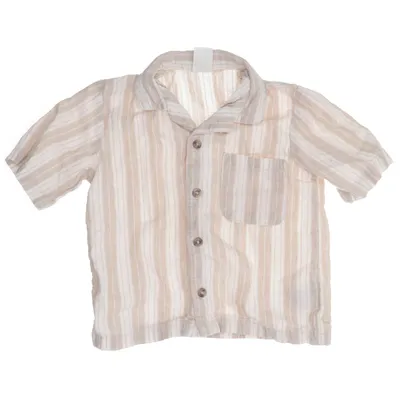 Kortärmad skjorta (Beige, Vit) från H&M Bomull, Linne