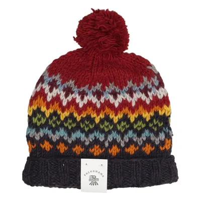 Tophue (Rød, Flerfarvet) fra Pachamama Polyester, Uld