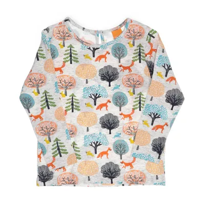 Lange mouwen shirt (Wit, Meerkleurig) van Pusblu Katoen, Elastaan