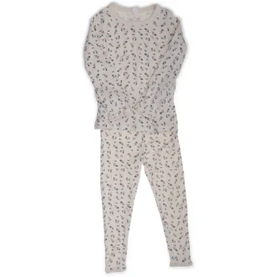 Pyjama (Beige, Meerkleurig) van Mori Elastaan, Organisch katoen, Viscose