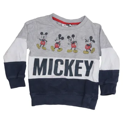 Sweatshirt (Gris, Bleu, Blanc) de Disney Mickey Mouse Coton, Polyester