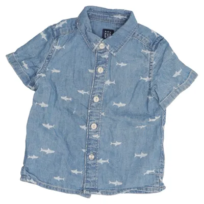 Denim shirt (Blue, White) from BabyGap Cotton