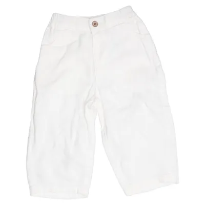 Pants (White) from Zara Cotton, Linen