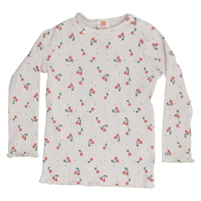 Langærmet t-shirt (Beige, Flerfarvet) fra Hema Elastan, Økologisk bomuld