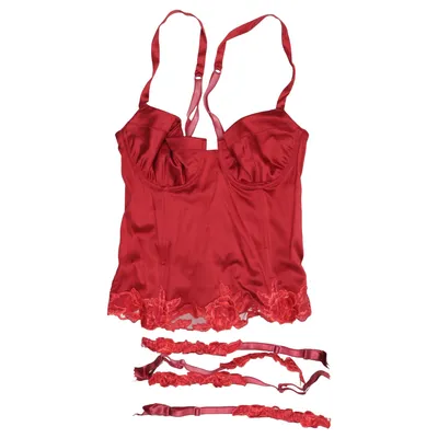 Bustier (Rood) van Cotton Club Polyester, Zijde, Viscose