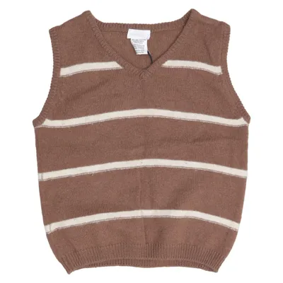 Pull sans manches (Marron, Blanc) de Serendipity Cachemire, Laine