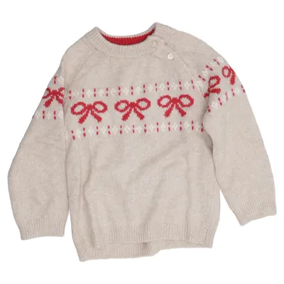 Julesweater (Beige, Rød) fra H&M Akryl, Bomuld, Polyester