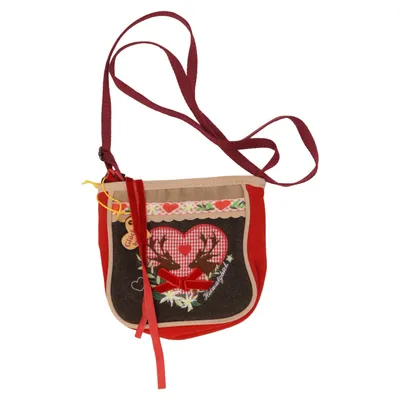 Shoulder-bag (Red, Gray, Beige) from Adelheid Polyester, Wool