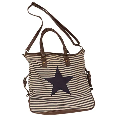 Shoulder-bag (Blue, White, Brown) from Accessories Polyester