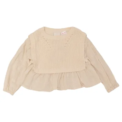 Sweater (Beige) from Zara Cotton, Polyester