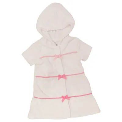 Bathrobe (White, Pink) from Little Me Cotton, Polyester