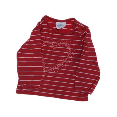 Långärmad t-shirt (Röd, Vit) från Topomini Bomull, Elastan