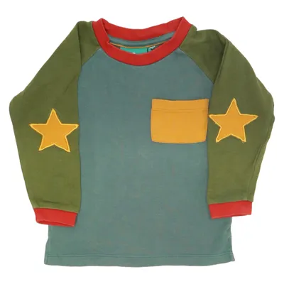 Långärmad t-shirt (Grön, Röd, Gul) från Little Green Radicals Ekologisk bomull