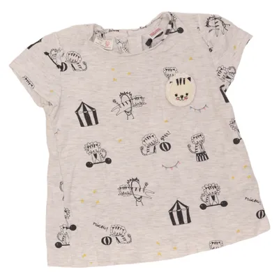 T-shirt (Grå, Flerfarvet) fra Zara BabyGirl Bomuld, Viscose