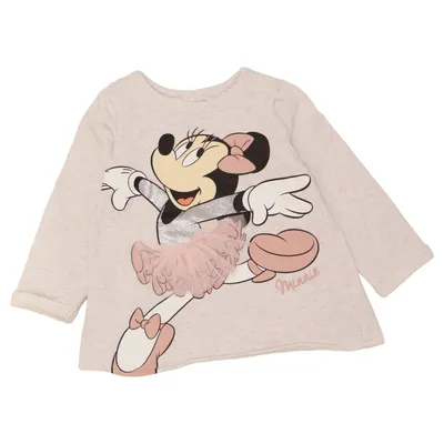 T-shirt à manches longues (Gris, Multicolore) de Disney Coton, Polyester